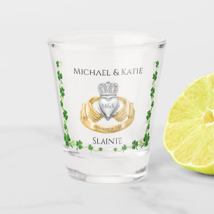 Irish Wedding Claddagh Ring Shot Glass