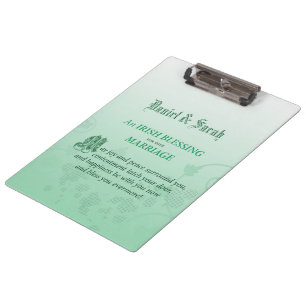 Irish Wedding Congratulations Blessing Clipboard