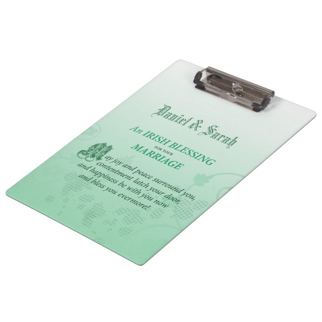 Irish Wedding Congratulations Blessing Clipboard (Angled)