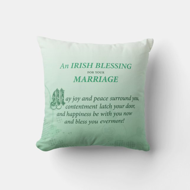 Irish Wedding Congratulations Blessing Cushion (Front)