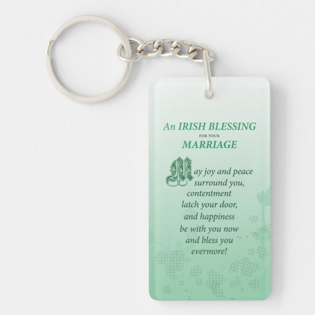 Irish Wedding Congratulations Blessing Key Ring (Front)