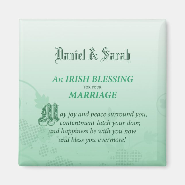 Irish Wedding Congratulations Blessing Magnet (Front)