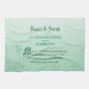 Irish Wedding Congratulations Blessing Tea Towel