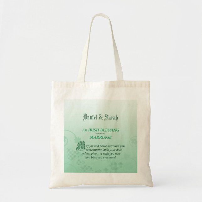 Irish Wedding Congratulations Blessing Tote Bag (Front)