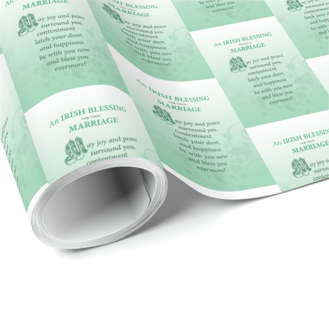 Irish Wedding Congratulations Blessing Wrapping Paper (Roll Corner)