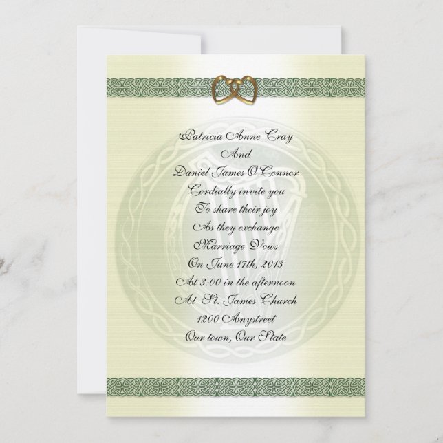 Irish wedding Invitation elegant (Front)