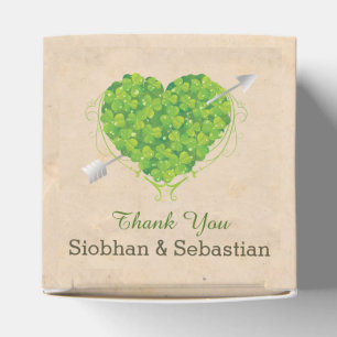 Irish Wedding Shamrock Heart Favour Box