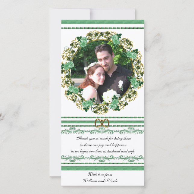 Irish Wedding Thank you Photo Card floral design (Front)