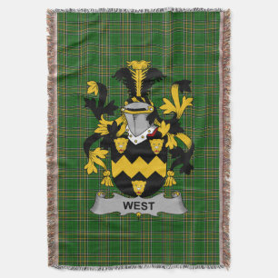 Irish West Coat of Arms Family Crest Ireland Throw Blanket