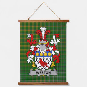 Irish Weston Coat of Arms Family Crest Hanging Tapestry