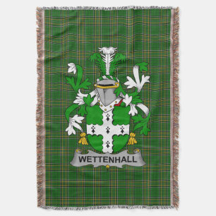 Irish Wettenhall Coat of Arms Family Crest Irelan Throw Blanket
