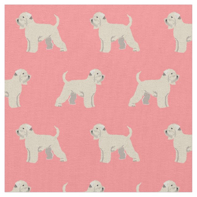 irish wheater terrier dog coral fabric (Close Up)