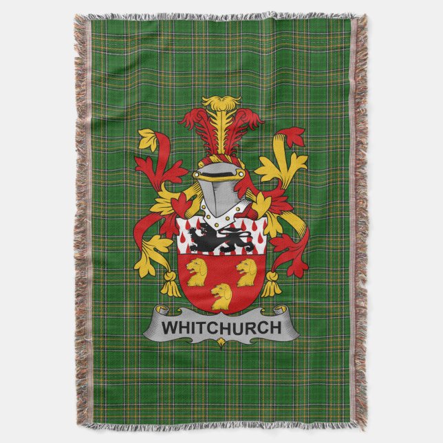  Irish Whitchurch Coat of Arms Family Crest Irelan Throw Blanket (Front Vertical)