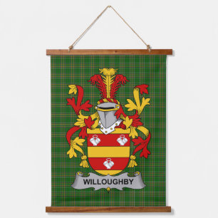 Irish Willoughby Coat of Arms Family Crest Hanging Tapestry