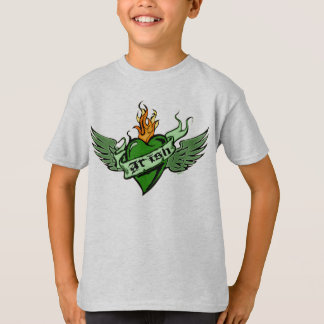 Irish Winged Heart Kids T-Shirt