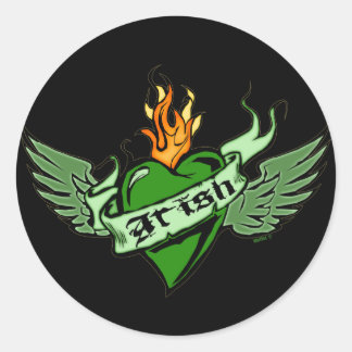 Irish Winged Heart stickers