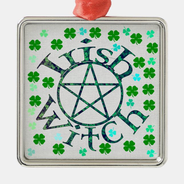 Irish Witch Metal Tree Decoration (Front)