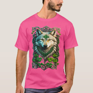 Irish Wolf Celtic Knot Shamrock Heritage Pride Cel T-Shirt