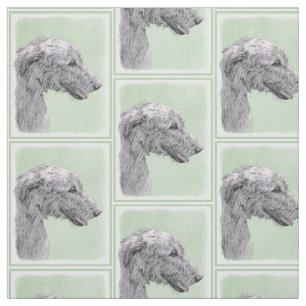 Irish Wolfhound 2 Painting - Cute Original Dog Art Fabric