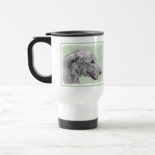 Irish Wolfhound 2 Painting - Cute Original Dog Art Travel Mug