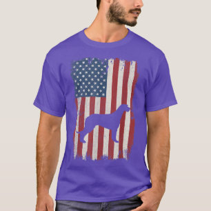 Irish Wolfhound American Flag USA Dog Lovers Puppy T-Shirt