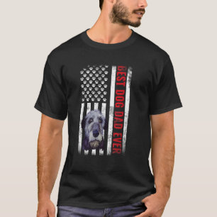 Irish Wolfhound Best Dog Dad Ever American Flag Me T-Shirt