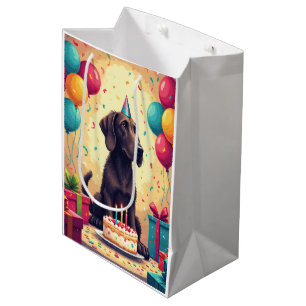Irish Wolfhound Birthday Celebration Medium Gift Bag