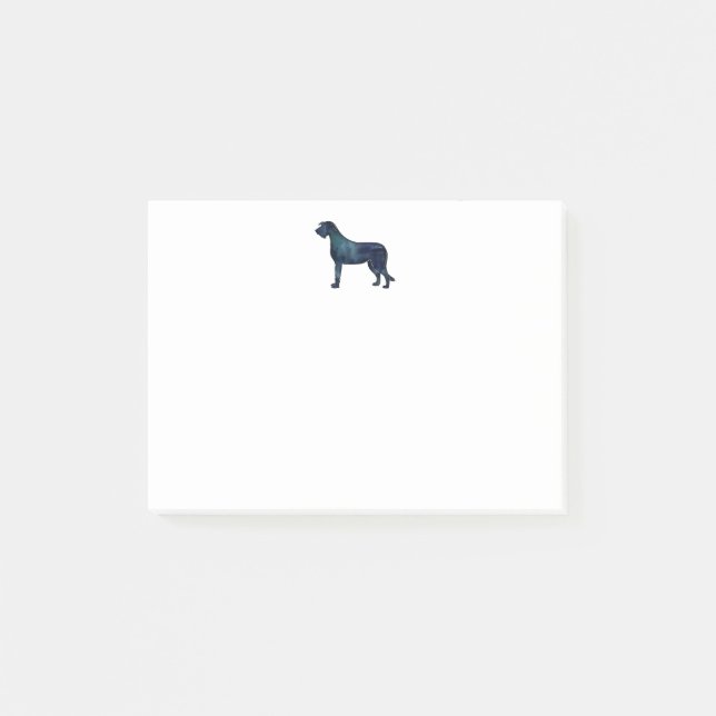 Irish Wolfhound Black Watercolor Silhouette Post-it Notes (Front)
