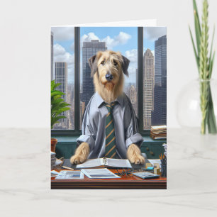 Irish Wolfhound Businessman for Father's Day Card