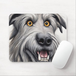 Irish Wolfhound Caricature Mouse Mat