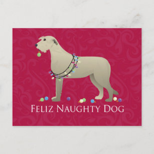 Irish Wolfhound Christmas Design Holiday Postcard