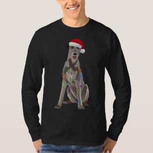 Irish Wolfhound Christmas Lights Xmas Dog Lover T-Shirt