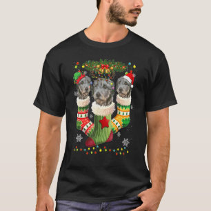 Irish Wolfhound Christmas Socks Tree Light Xmas Sa T-Shirt
