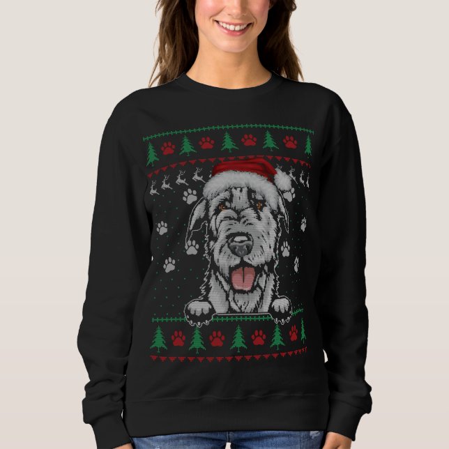 Irish Wolfhound Christmas Ugly Sweater Funny Dog L (Front)