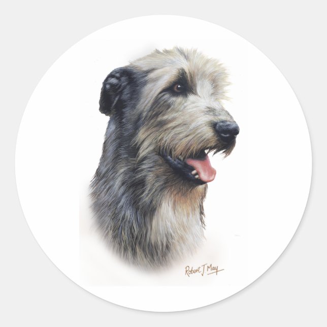 Irish Wolfhound Classic Round Sticker (Front)