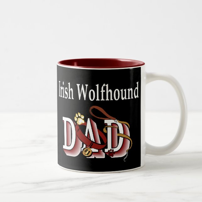 Irish Wolfhound Dad Gifts Two-Tone Coffee Mug (Right)