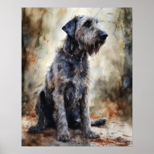 Irish Wolfhound Dog Art Print Poster