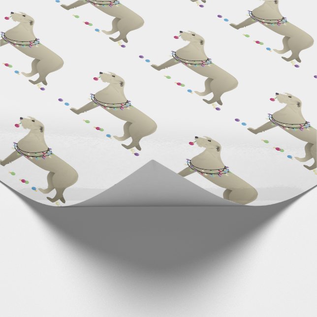 Irish Wolfhound Dog Breed Silhouette Christmas Wrapping Paper (Corner)