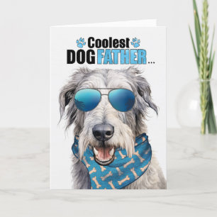 Irish Wolfhound Dog Coolest Dad Father's Day Holiday Card
