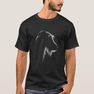 Irish Wolfhound Dog Face Art Design T-Shirt