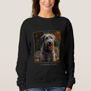 Irish Wolfhound Dog Garden Flowers Painting Pet Mo Sweatshirt