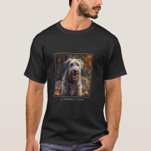 Irish Wolfhound Dog Garden Flowers Painting Pet Mo T-Shirt