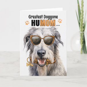 Irish Wolfhound Dog Greatest HuMOM Mother's Day Holiday Card