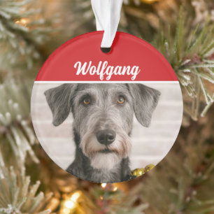 Irish Wolfhound Dog Holiday Photo Christmas Ornament