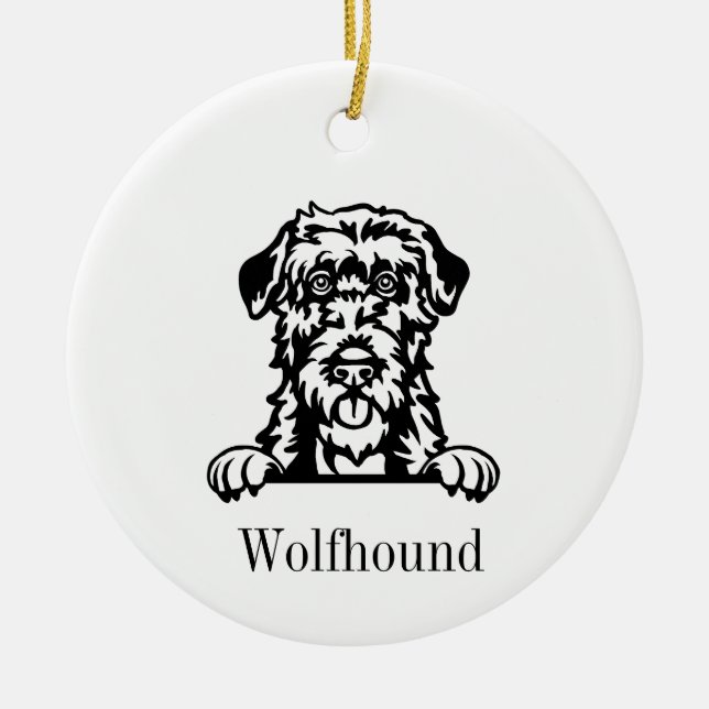 Irish Wolfhound dog ornament (Front)