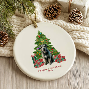 Irish Wolfhound Dog Personalised Christmas Ceramic Tree Decoration