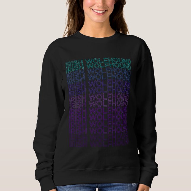 Irish Wolfhound Dog Retro Sweatshirt (Front)