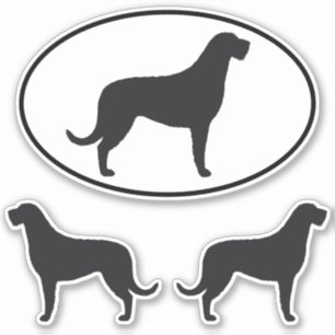 Irish Wolfhound Dog Silhouettes Vinyl Sticker Set