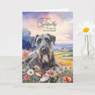 Irish Wolfhound Dog with Wildflowers Pet Sympathy Card