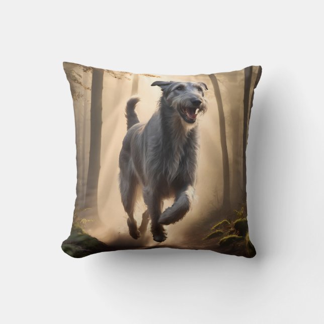  Irish Wolfhound Elegant Breed Throw Pillow (Front)